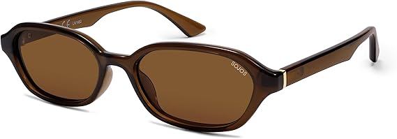 SOJOS Retro Rectangle Polarized Sunglasses for Women Men SJ2629 | Trendy Hexagon Narrow Chic Y2K Shades Sunnies