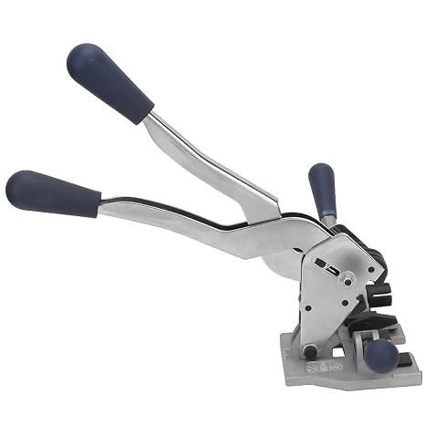 Manual Packing Machine, 3 in 1 Tool for Steel Banding, Sheet Metal, Stone, Wooden Box, and Metal Products - Manual Steel Strap Tensioner Crimper and