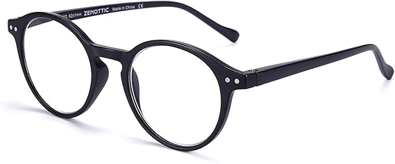 ZENOTTIC Reading Glasses Blue Light Blocking Round Glasses for Men Women Magnification 0.0 1.0 1.5 2.0 2.5 3.0 3.5