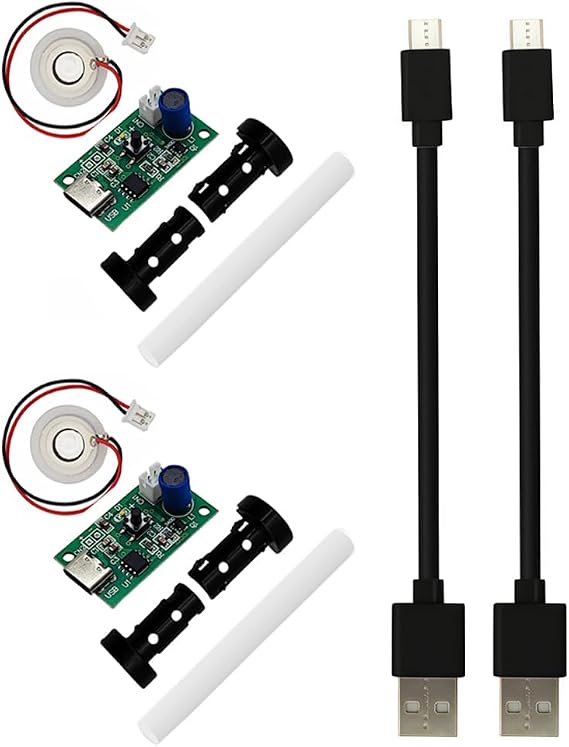 2 Sets USB Humidifieration Atomization Disc Type-C Interface DC 5V Atomization Drive Circuit Board + 50CM USB Cable