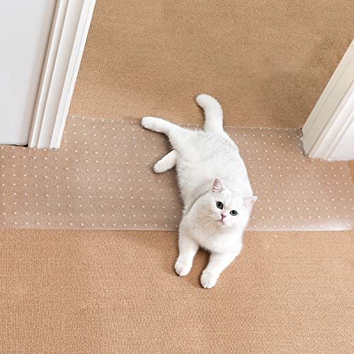 Uross Carpet Protector for Pets -3.6FT Transparent Plastic Under Door Cat Carpet Protector for Doorway, Anti Cat Scratch Mat, Stop Cats from Scratching