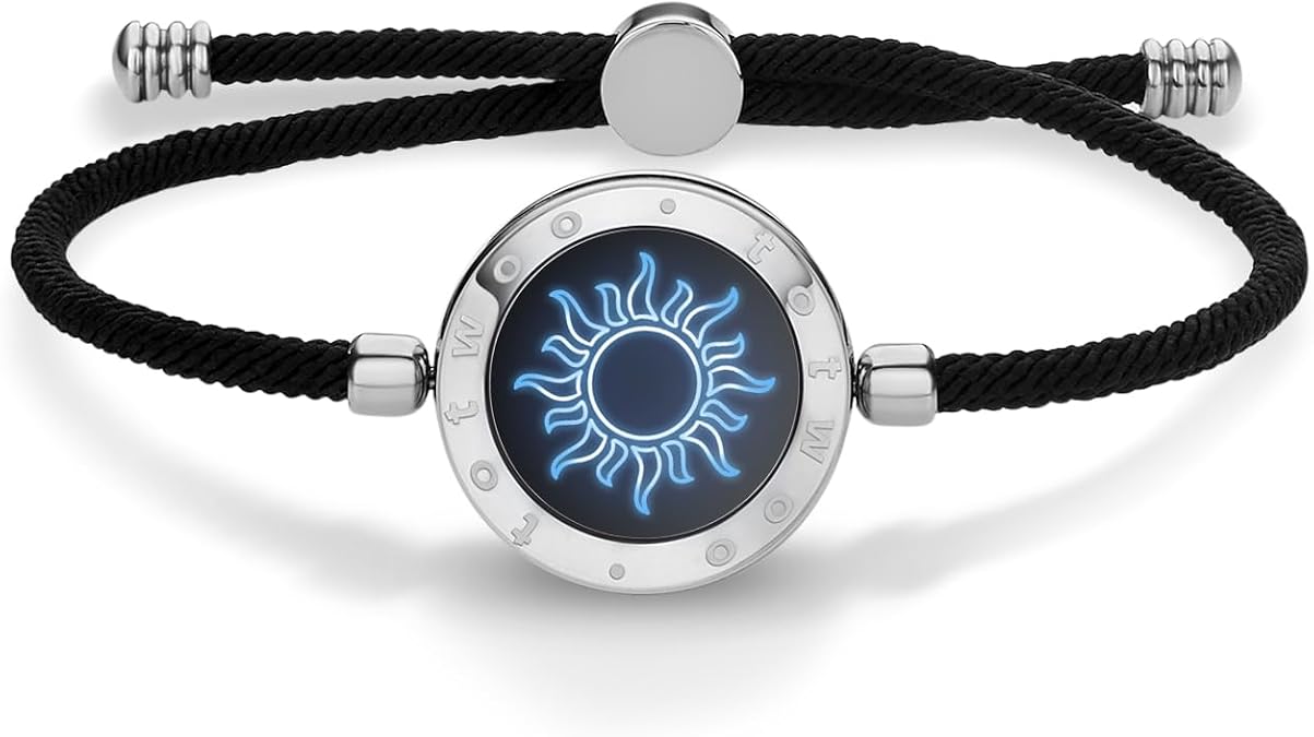 TOTWOO Sun and Moon Long Distance Touch Bracelets for Couples