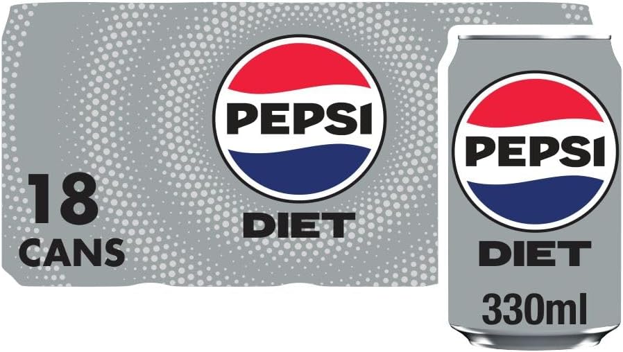 Pepsi Diet Cola, 330ml Can Pack of 18