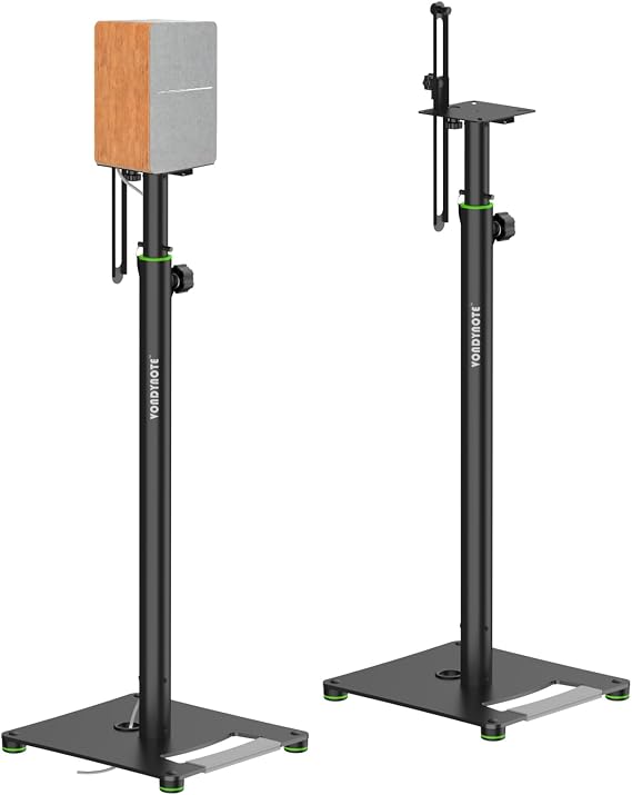Vondynote Bookshelf Speaker Stands Pair 31"-50" Floor Speaker Stands | Height Adjustable, Floor Speaker Stands, For Rear Surround Sound Speakers, Cable Management