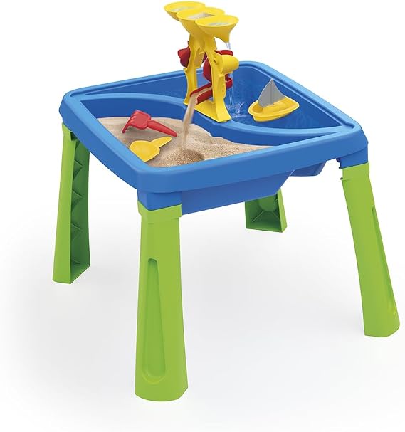 DOLU: 3-in-1 Activity Table: Sand, Water & Creativity - Blue, Green, Yellow - Play Accessories, Sensory Toy, Indoor/Outdoor, Toddlers & Kids Ages 2+