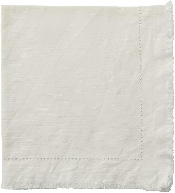 Tableau Natural Stonewashed Fringe Napkin 100% Cotton 6 Piece Set