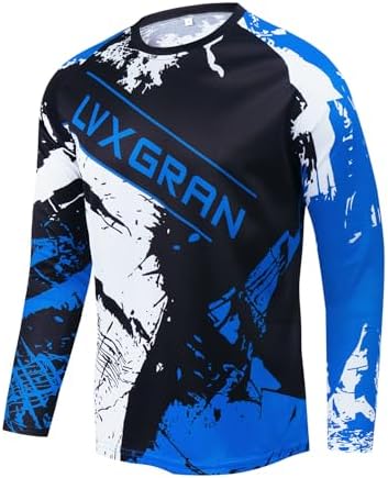 Mens Cycling Jersey Long Sleeves Mountain Bike Jersey Downhill Off-Road,MTB Jersey Racing Ride Mountain Bike Motocross Shirt