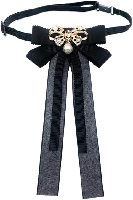 Pre-Tied Bow Tie Ribbon brooches Neck Shirt Tie Collar Cravat Brooch Pin Wedding Party Bow tie for Women Girl
