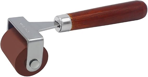 MyLifeUNIT Rubber Brayer, Brayer Ink Roller, Soft Rubber Brayer Roller with Wooden Handle