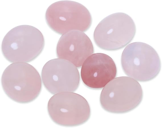 Brazilian Tumbled Polished Natural Rose Quartz Stones,Chakra Stones(10 Pcs) | Crystals and Healing Stones Quartz Bulk for Wicca, Reiki, Witchcraft Supplies, Healing Energy