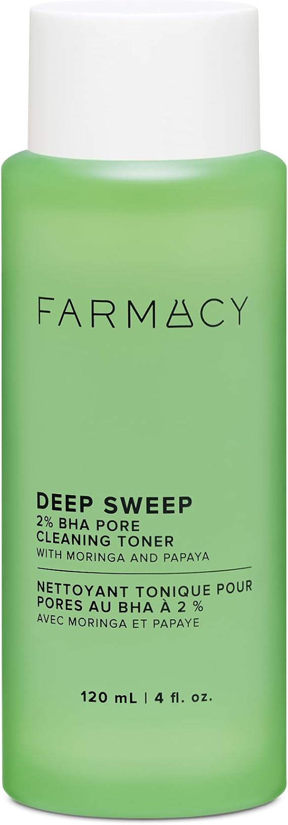 Farmacy 2% Salicylic Acid Toner for Face - Deep Sweep BHA Liquid Exfoliant + Pore Cleaner - Controls Oil, Gently Exfoliates + Refines Pores - Skin Care for Combo, Oily + Blemish-Prone Skin - (120ml)