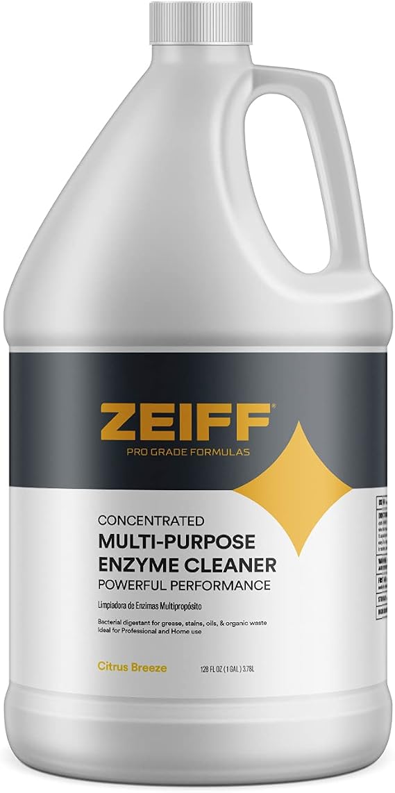 Zeiff Pro-Grade Multi-Purpose Probiotic Enzyme Cleaner - Pet Stain and Odor Remover, Drain Cleaner - Powerful Cleaning & Odor Eliminating Formula For Professional & Home Surfaces - 1 Gallon