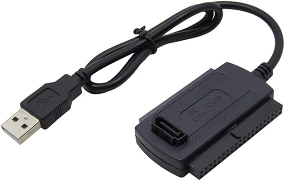 USB 2.0 to SATA + IDE (2.5 / 3.5 / 5.25") Cable Adapter,Black