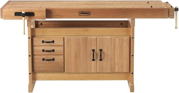 Wooden Workbench - Scandi Plus 1825 with SM03 Cabinet & Accessory Kit | Wooden Workbench- Scandi Plus 1825 Workbench w/ SM03 Cabinet & Accessory Kit, Heavy Duty, Multi-Purpose, Crafts DIY Project