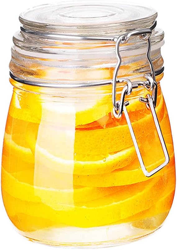 Hniuyun 25oz Airtight Glass Jars with Lids, Glass Storage Containers With Hinged Lids For Kitchen