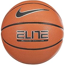 Nike Unisex - Elite All-Court Basketball, Amber Metallic Silver/Black, Size 7, 1 Ball, 1 Set, 1 Piece, Indoor/Outdoor