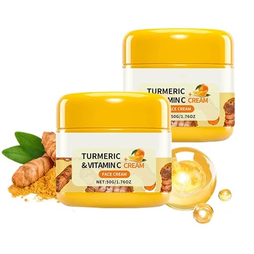 2 Count Brightening Face Cream with Turmeric & Vitamin C - Moisturizes, Radiance & Smooth Skin Long lasting moisturizing effect A gentle moisturizing cream that can be used every day