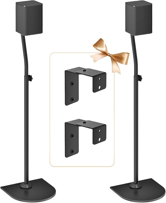 Speaker Stands for LG Rear Speakers SPQ8-S SPT8-S SPK8-S 578S1-S S78S2-S S65S3-S S55TR, Height Adjustable 33"42" for LG Speaker Stand WR Wall Mount, Fit Keyhole & 1/4"-20 M5 M6 Surround Sound Speaker