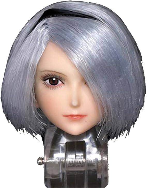 1/12 Scale Female Head Sculpt,6inch Figure Doll Accessories Anime Girl Eye Mask Pale Skin PVC Soldier Head Carving Model Fit 6''Miniature Action Figure Body