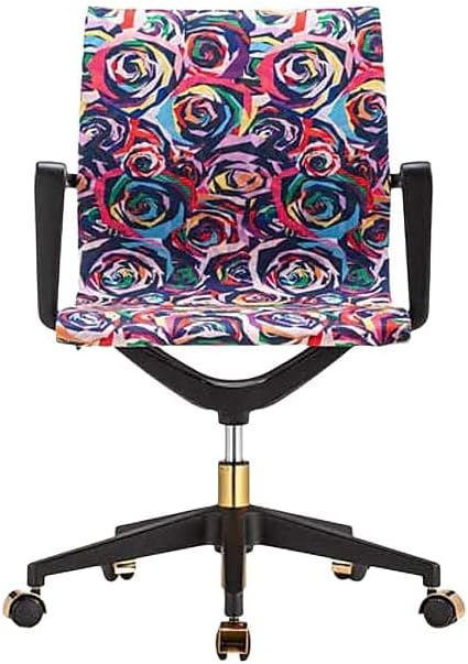 Eurotech Seating Elizabeth Sutton CollectElizabeth Sutton Collection Wynwood Multi Rose Task Chair, Black Nylon Frame, Gold Accents