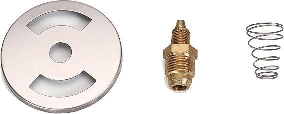 Gas Orifice Connector Brass Propane, Replacement Air Shutter with Spring for Bayou Classic BG14 Burner