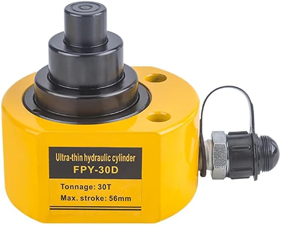 30T 54mm/2.1" Stroke Hydraulic Cylinder, Hydraulic Ram Jack | Low Profile Jack Multi-Section Lifting Cylinder for Machinery Ship Bridge Construction