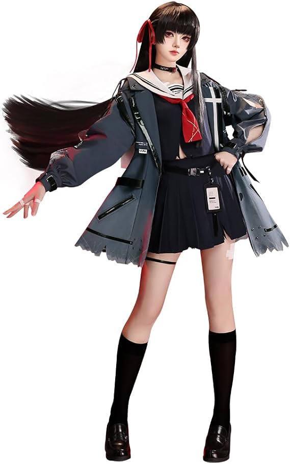 KIRA KIRA Chisa Cosplay Costume Doki-SR Game Wuthering Waves Chisa Cosplay Black JK Uniform Halloween Costume