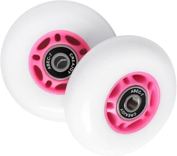 RipStik Casterboard Replacement Wheels, 76mm with Bearings, Set of 2 (Pink)