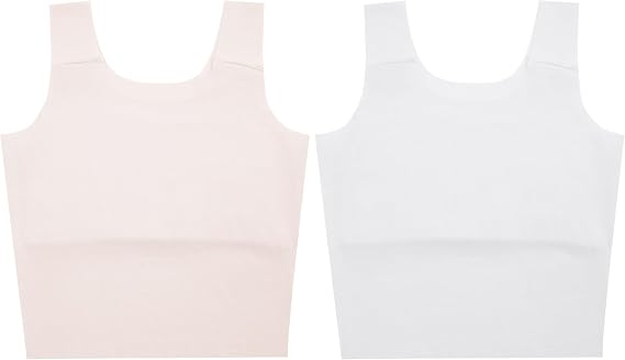 Happy Cherry Training Bras for Teens Girls Camisoles Long Bralette Bra Seamless Lightly Padded Sport Bra Wire Free 7-12 Years
