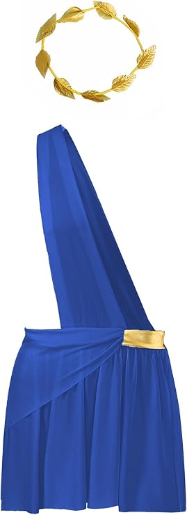Men's Sexy Toga Costume One Shoulder Ancient Greek Cosplay with Headwear for Halloween Party