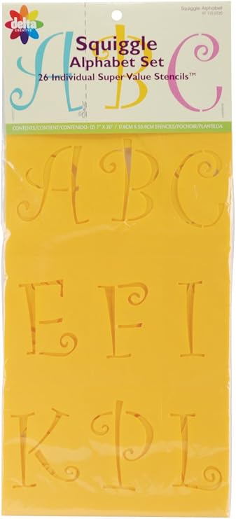 Delta Creative Stencil Mania Stencils, 7 by 20-Inch, Squiggle (2-Pack)