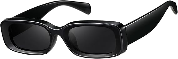 kimorn Rectangle Sunglasses for Women Men, Retro 70s UV Protection | Retro Frame Sun Glasses, UV400 Protection Shades, Travel Beach Driving