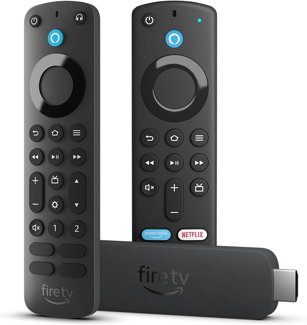 Amazon Fire TV Stick 4K streaming device + Alexa Voice Remote Pro with remote finder, TV controls and backlit buttons (compatible Fire TV device required)