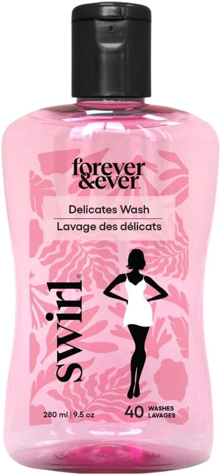 Swirl Non-Toxic Laundry Detergent Liquid, Underwear Washing Detergent 9.5oz | Silk-Infused Delicate Natural Laundry Detergent Gently Cleans Underwear, Lingerie & Wool while Preserving Softness & Colour