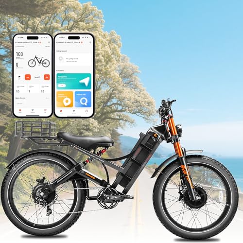 eAhora Romeo Pro 2 [2025 Lastest] Dual Motor Electric Bike for Adult, 52V70Ah,200 Miles Long Range Ebike, 4000W 46MPH Electric Mountain Bike, 264.0 Fat Tires Full Suspension Off-Road E-bike,UL 2849