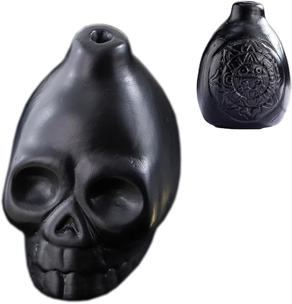 Aztec Skull Scream Whistle - Large, Black