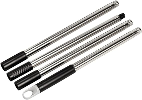 Long Handle 4 Section Stainless Steel Pole Heavy-Duty Push Broom Brush Pole Replacement (4 Section Poles-25mm)
