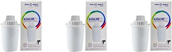 New Wave Enviro Alkaline Pitcher Replacement Cartridge 3 Pack, 80 Gallon Filter Life per Cartridge, Easy Installation, White
