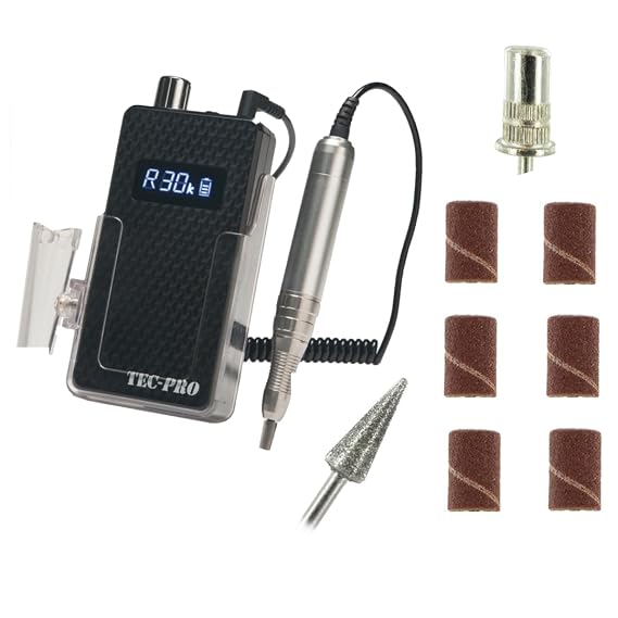 Tec-Pro Portable & Rechargeable Nail Drill | TEC-PRO-BLK