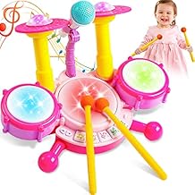 Kids Drum Set for Toddlers 1-3 Musical Baby Girl Toys for 1 Year Old Girl Gifts Educational Microphone Instruments Toys 12-18 Months Toddler Toys Age 1-2 Birthday Gifts Presents for 6 9 12 Months