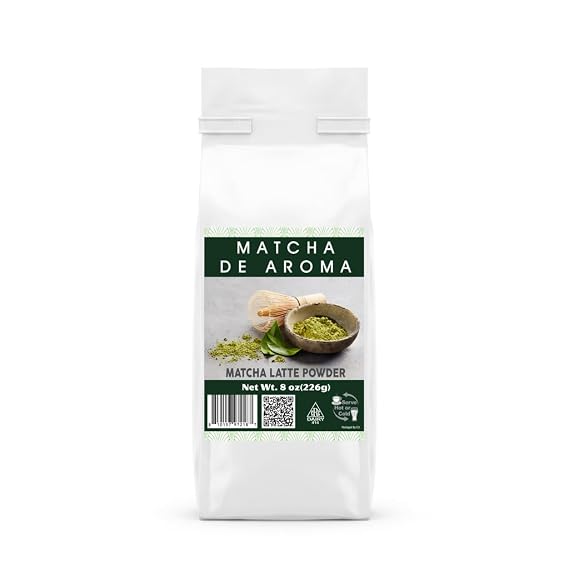 Brickhouse Matcha Latte Powder, 8 oz - Sweetened Matcha Green Tea Drink Mix, Instant Hot or Iced Beverage