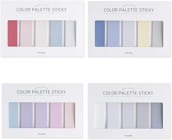 Monolike Color Palette Sticky Solid 501 B Set 4p - Self-Adhesive Memo Pad 30 Sheets