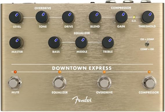 Fender Downtown Express Bass Multi-Effect Pedal | Compressor, overdrive with speaker emulation, 3-band EQ, direct out, live performance, studio, plug-and-play bass tone