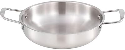 Double Handle Ramen Cooker, Korean Ramen Pot Pasta Pot for Soup, Noodle, Pasta, Kitchen Cooking Pot Fast Heating for Home and Outdoor, Silver