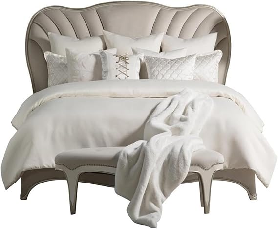 Aico Amini Hailey 9 pc Queen Comforter Set in Ivory