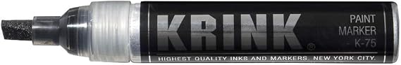 Krink K-75 Paint Marker, 7mm chisel tip, Black (K-75 BLACK)