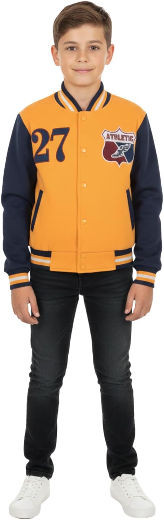 A2Z 4 Kids Girls Boys Baseball Jacket Varsity Style Athletic Embroidered School Jackets Top for Girls & Boys Age 5-13 Years