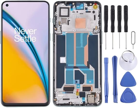 Premium LCD Screen Display Replacement for OnePlus Nord 2 5G DN2101 DN2103 Digitizer Full Assembly with Frame OEM LCD Screen (Green)