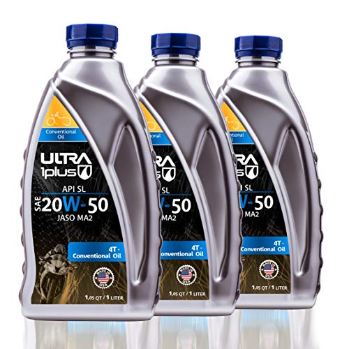ULTRA 1PLUS 4T 20W-50 Conventional Motorcycle Oil API SL JASO MA2-20W50 Motor Oil, 3 Quarts