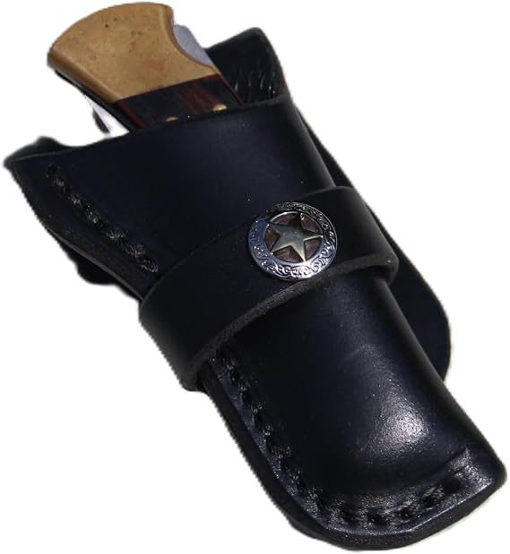 Custom Leather Knife Sheath. Made to fit a Buck. 110 are Similar. Knife. The Sheath is a Right Hand Carry. Made Leather. The Concho is a Texas Star. Made by Thomas Leathers.